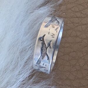 Adorable Native American Navajo Sterling Road Runner Band Ring 🩶🎁❤️